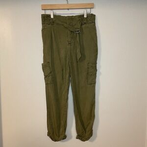 Free People Summers Over Cargo Pants Army‎ Green Crop Jogger Women's Size 0